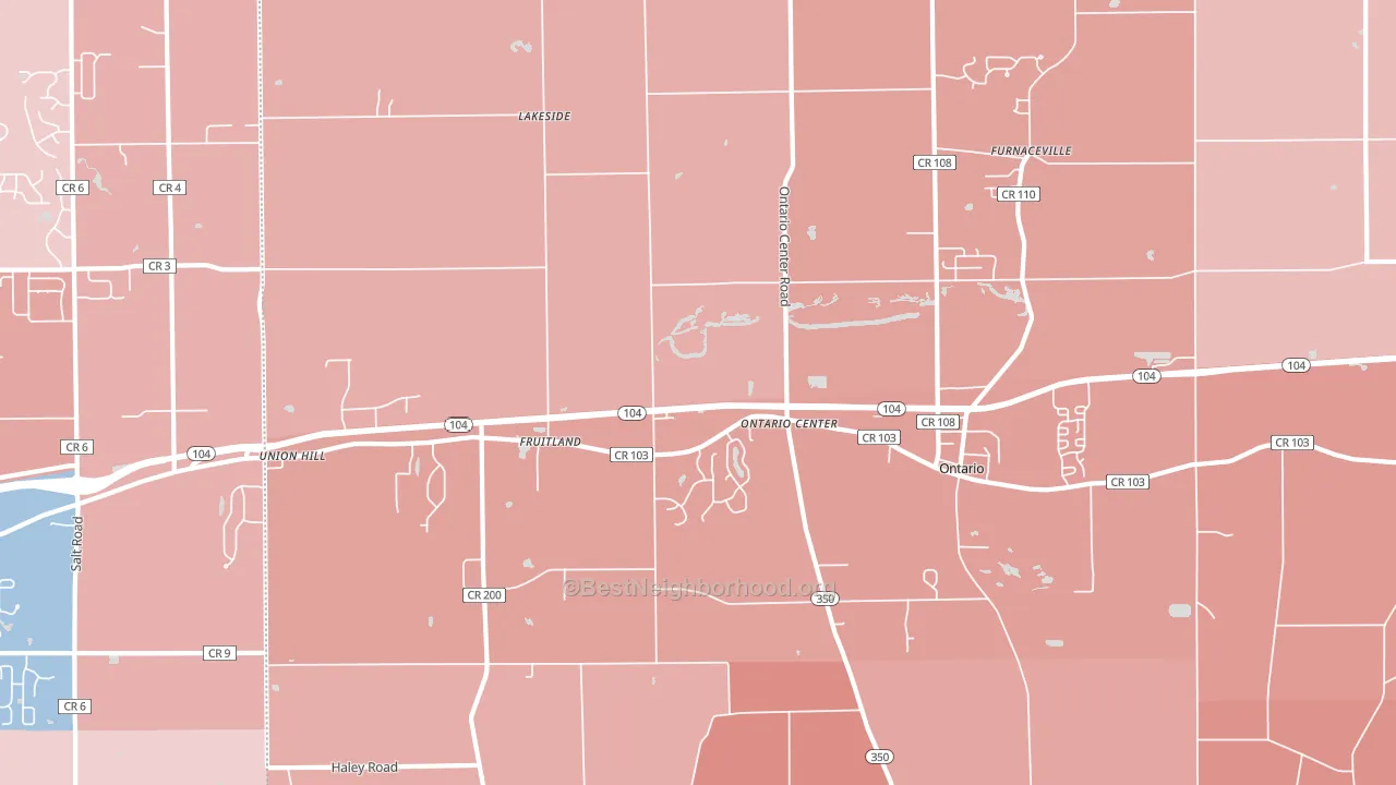 Ontario, NY block-group political-lean map