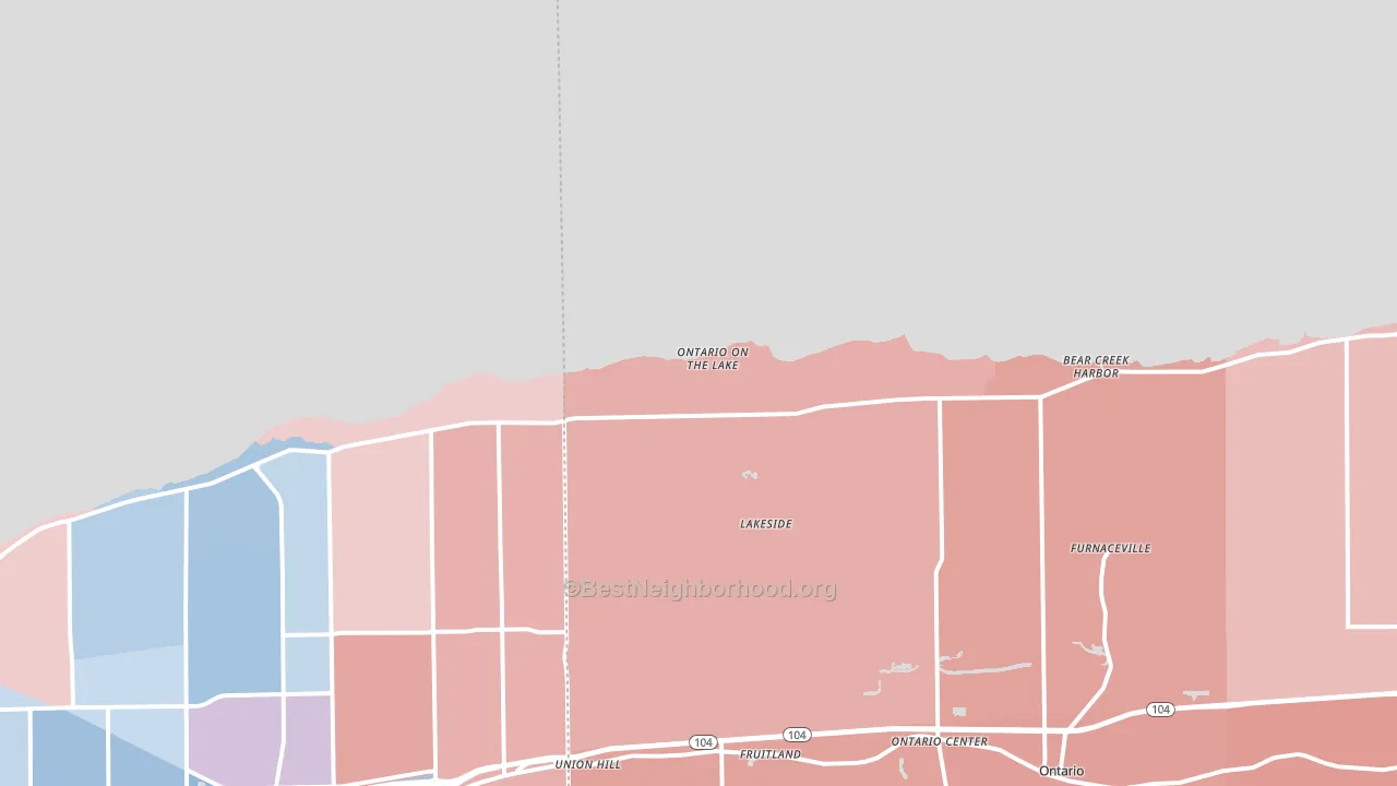 Ontario on the Lake, NY block-group political-lean map