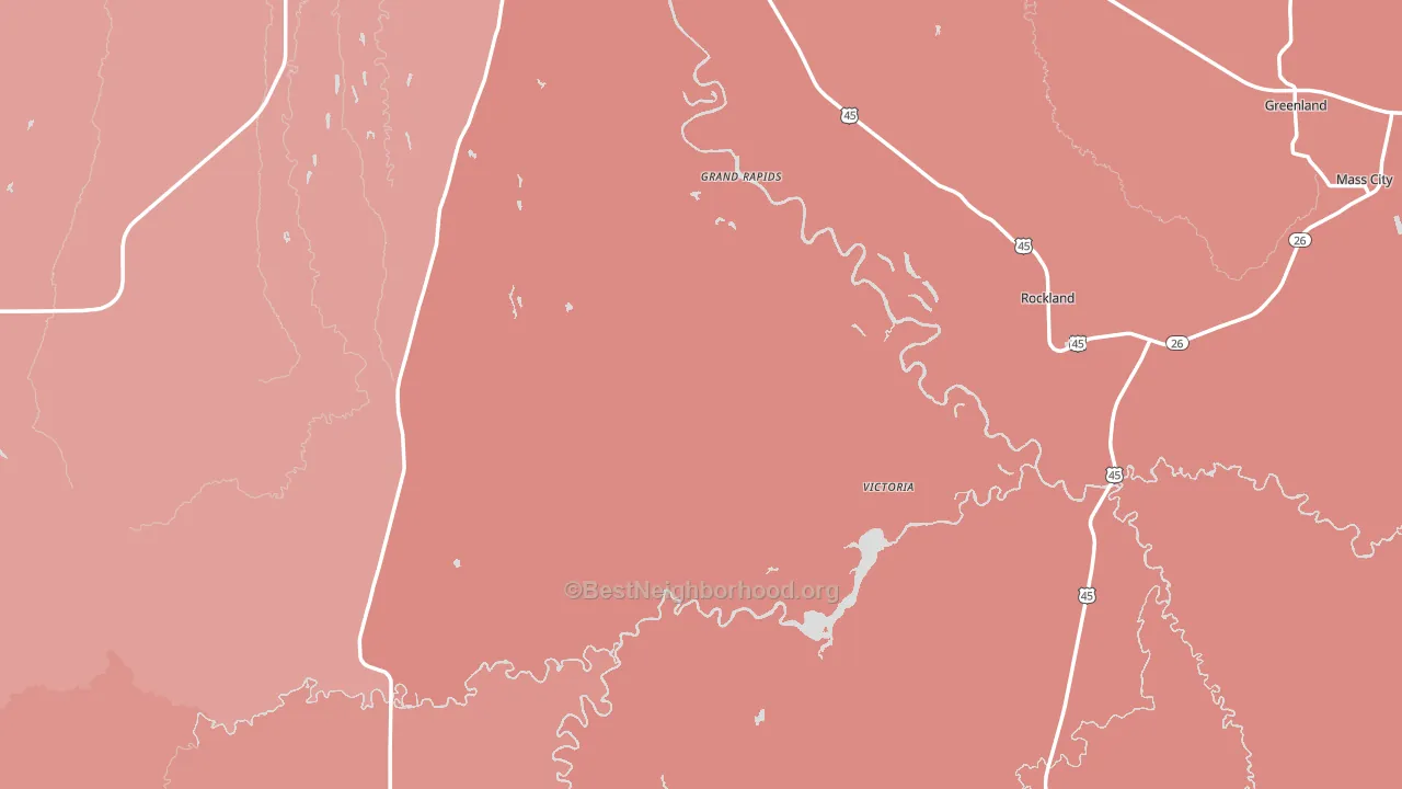 Ontonagon County, MI block-group political-lean map
