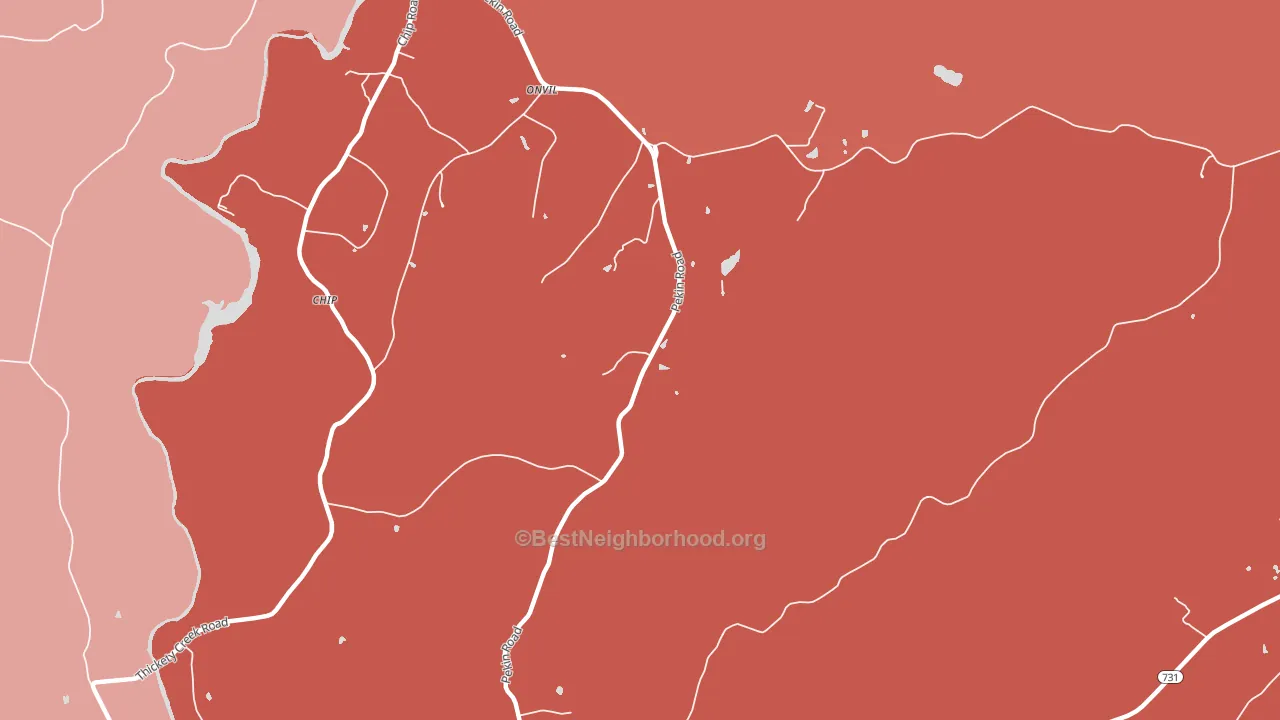 Onvil, NC block-group political-lean map