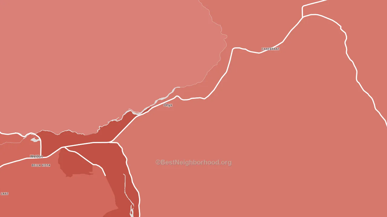 Onyx, CA block-group political-lean map