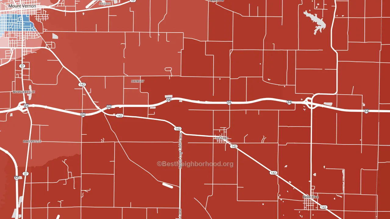 Opdyke, IL block-group political-lean map