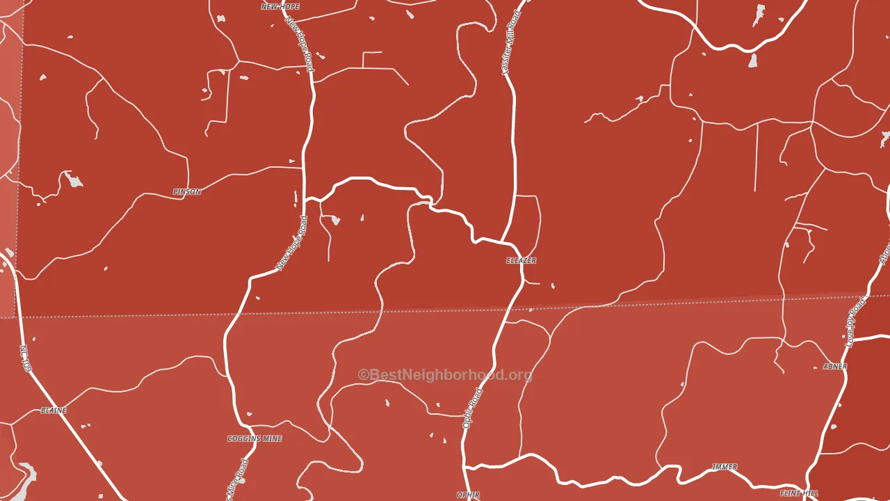 Ophir, NC block-group political-lean map