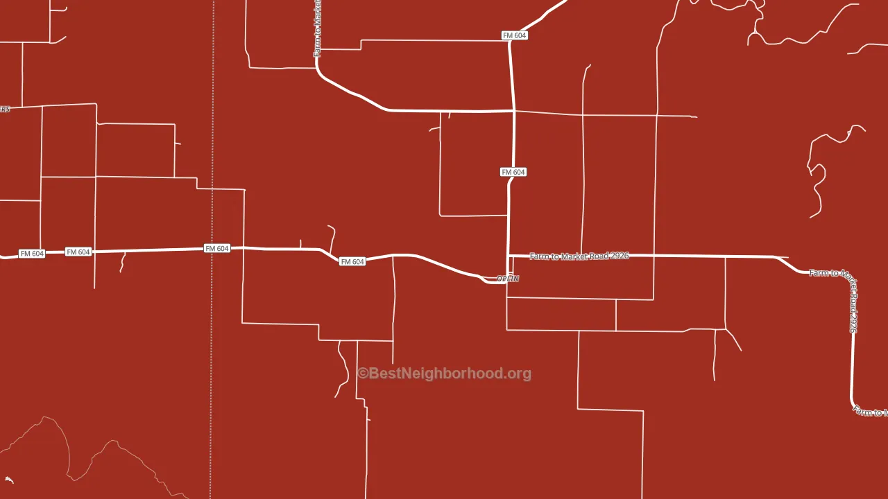 Oplin, TX block-group political-lean map