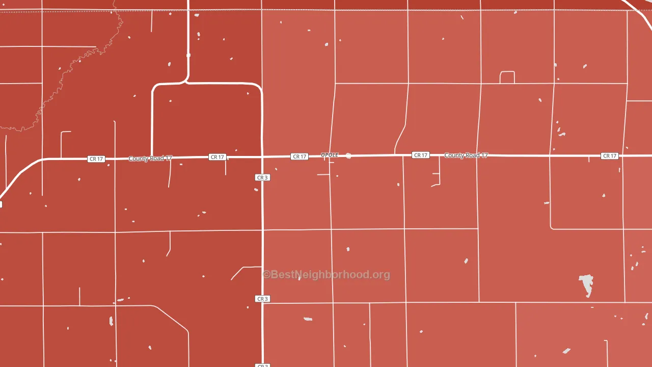 Opole, MN block-group political-lean map