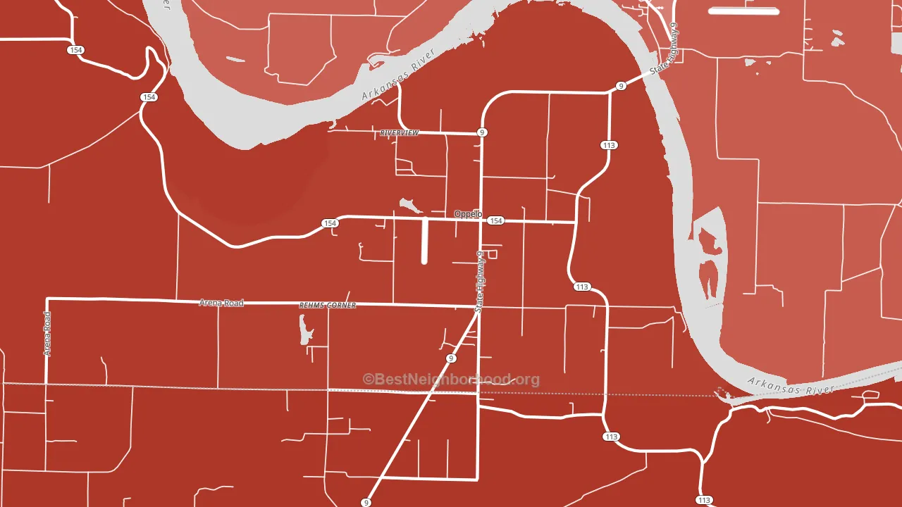 Oppelo, AR block-group political-lean map