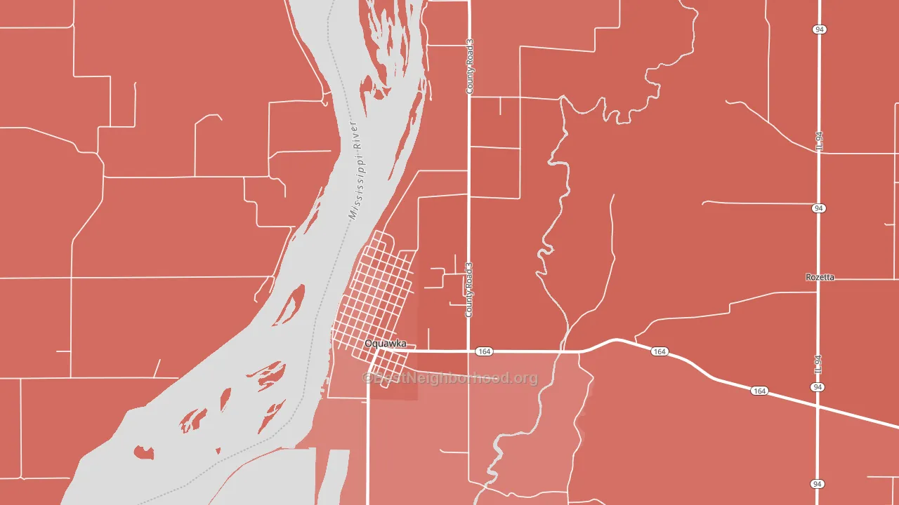 Oquawka, IL block-group political-lean map
