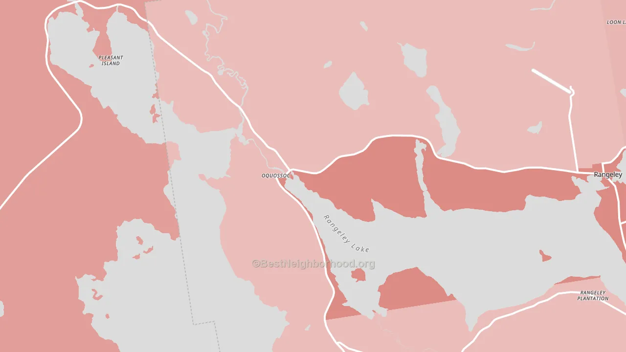 Oquossoc, ME block-group political-lean map