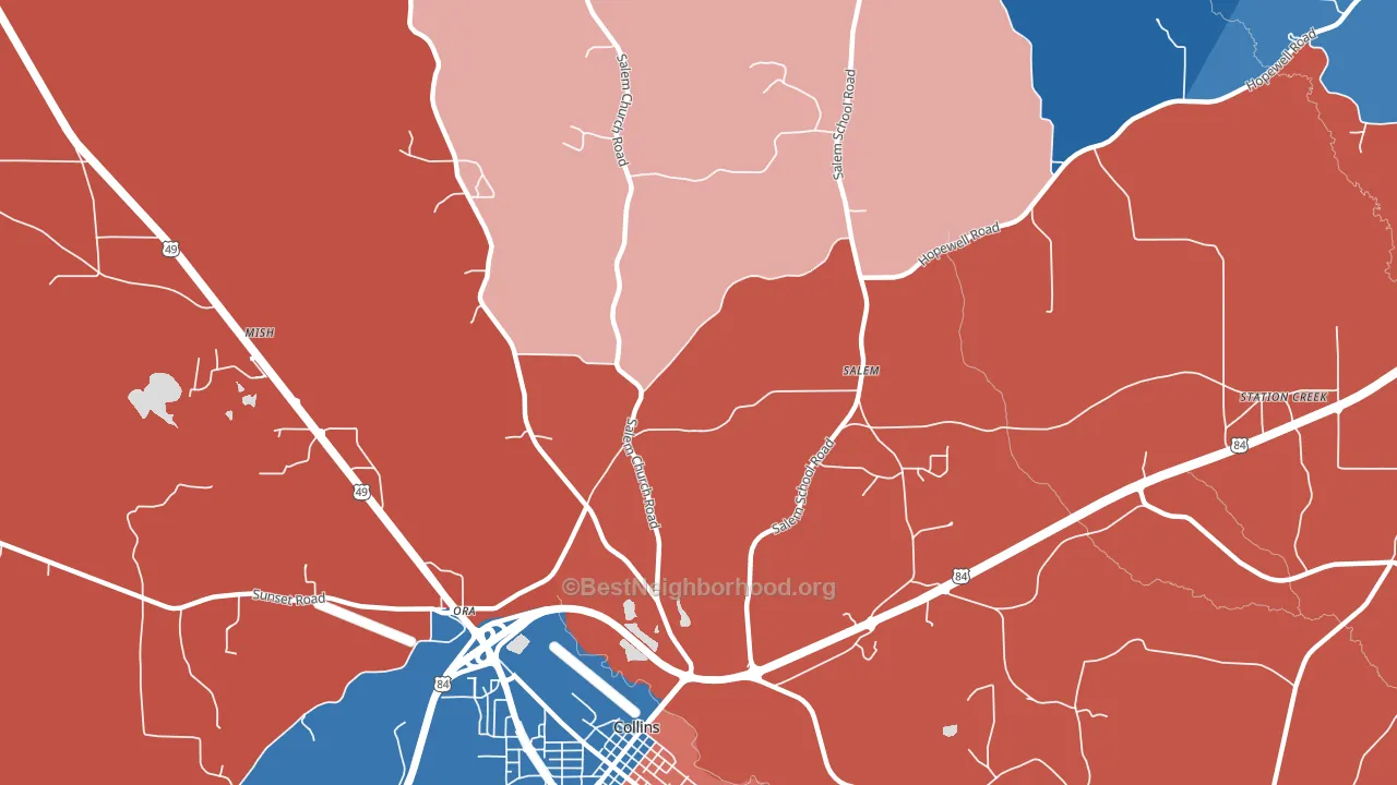 Ora, MS block-group political-lean map