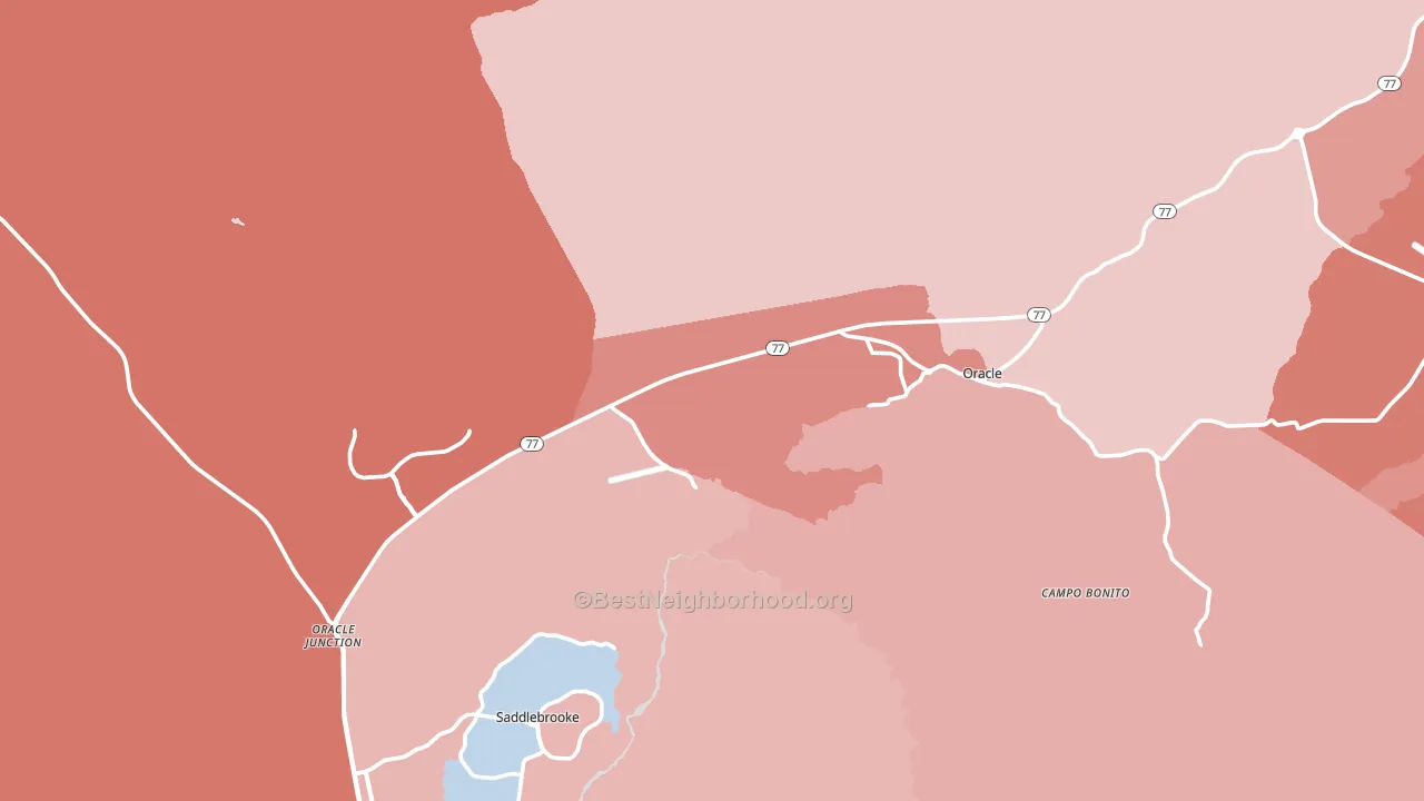 Oracle, AZ block-group political-lean map
