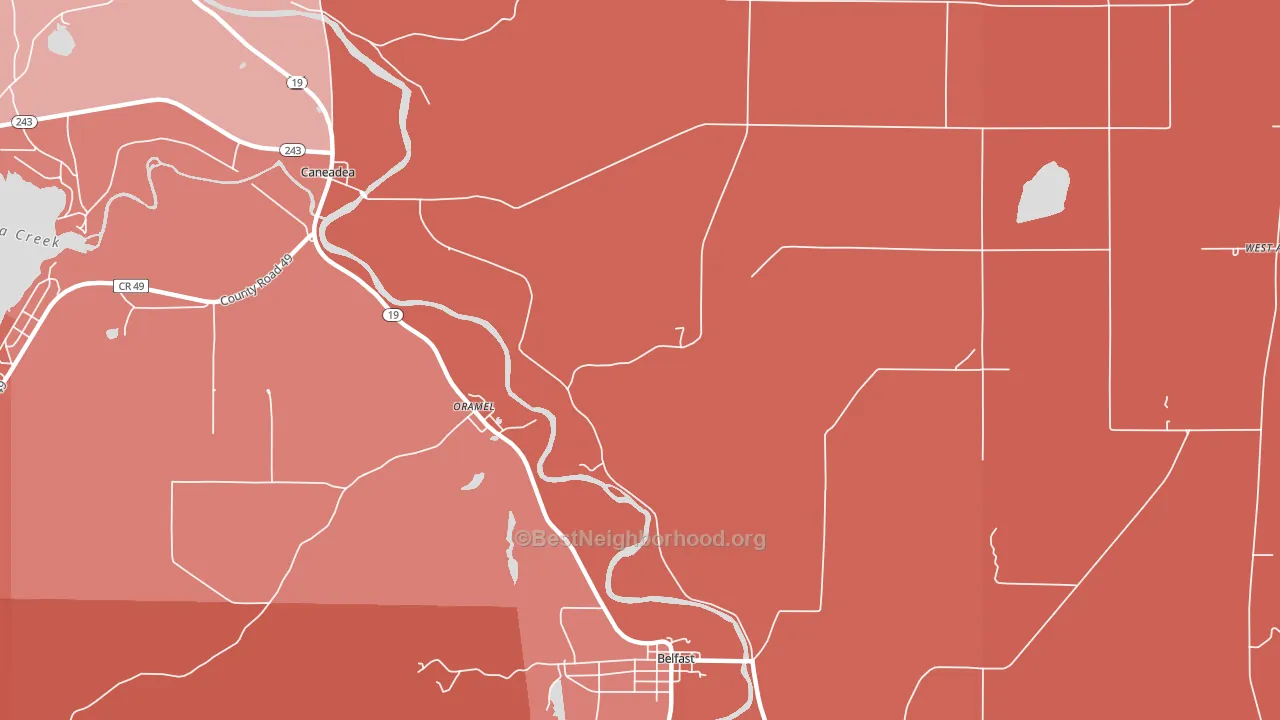 Oramel, NY block-group political-lean map
