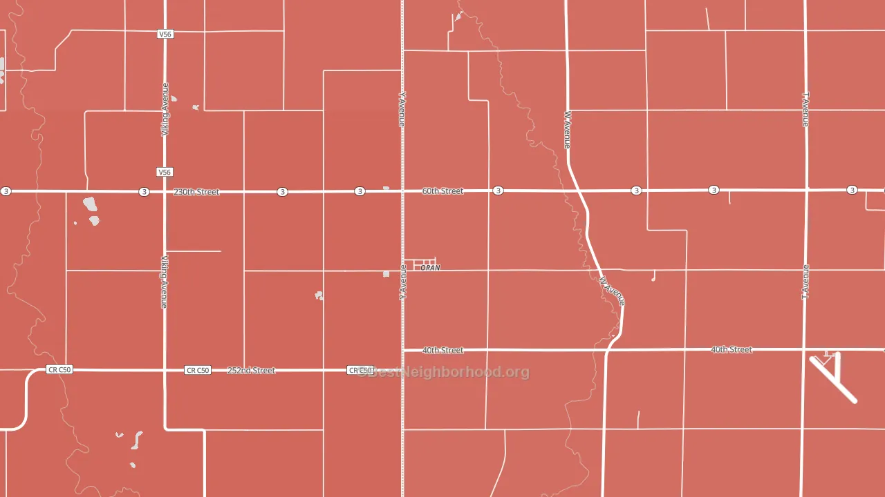 Oran, IA block-group political-lean map