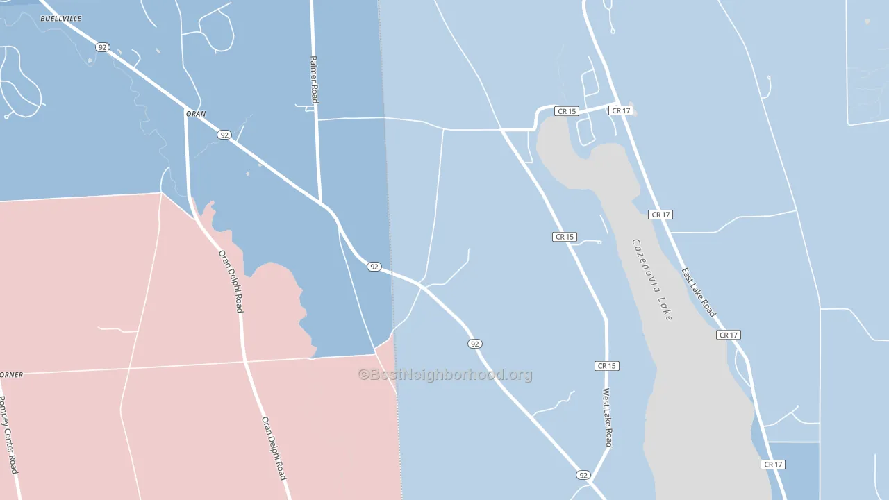 Oran, NY block-group political-lean map