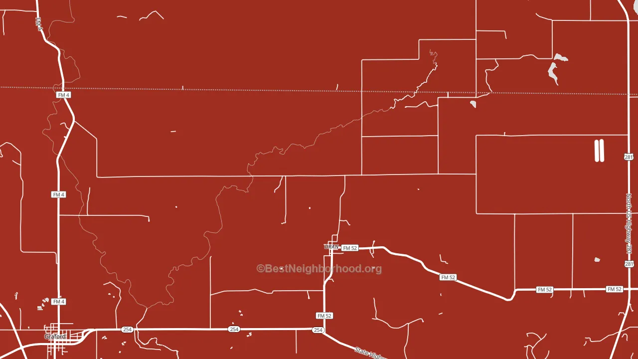 Oran, TX block-group political-lean map