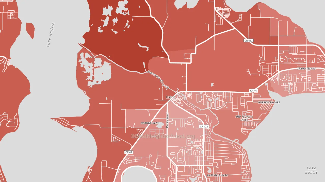 Orange Bend, FL block-group political-lean map