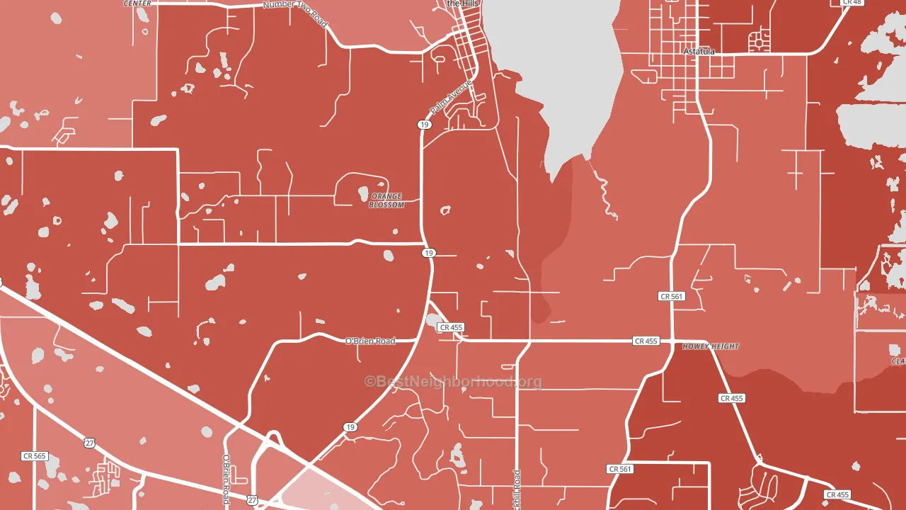 Orange Blossom, FL block-group political-lean map