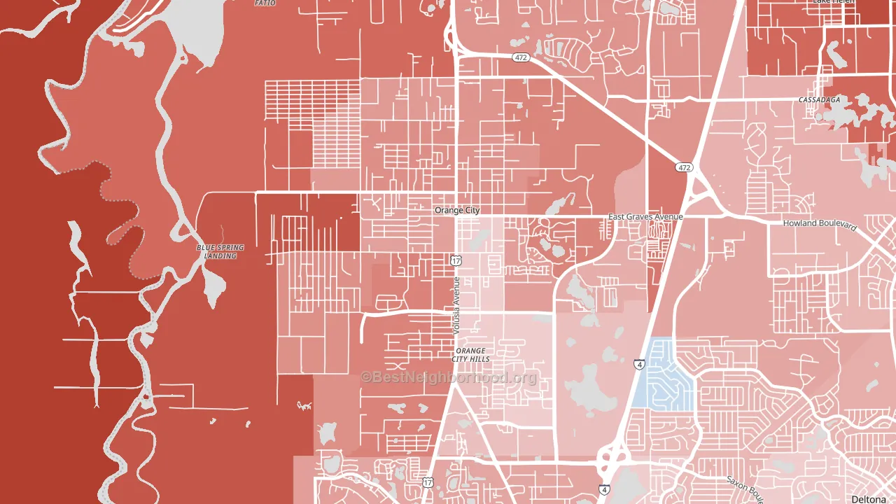 Orange City, FL block-group political-lean map