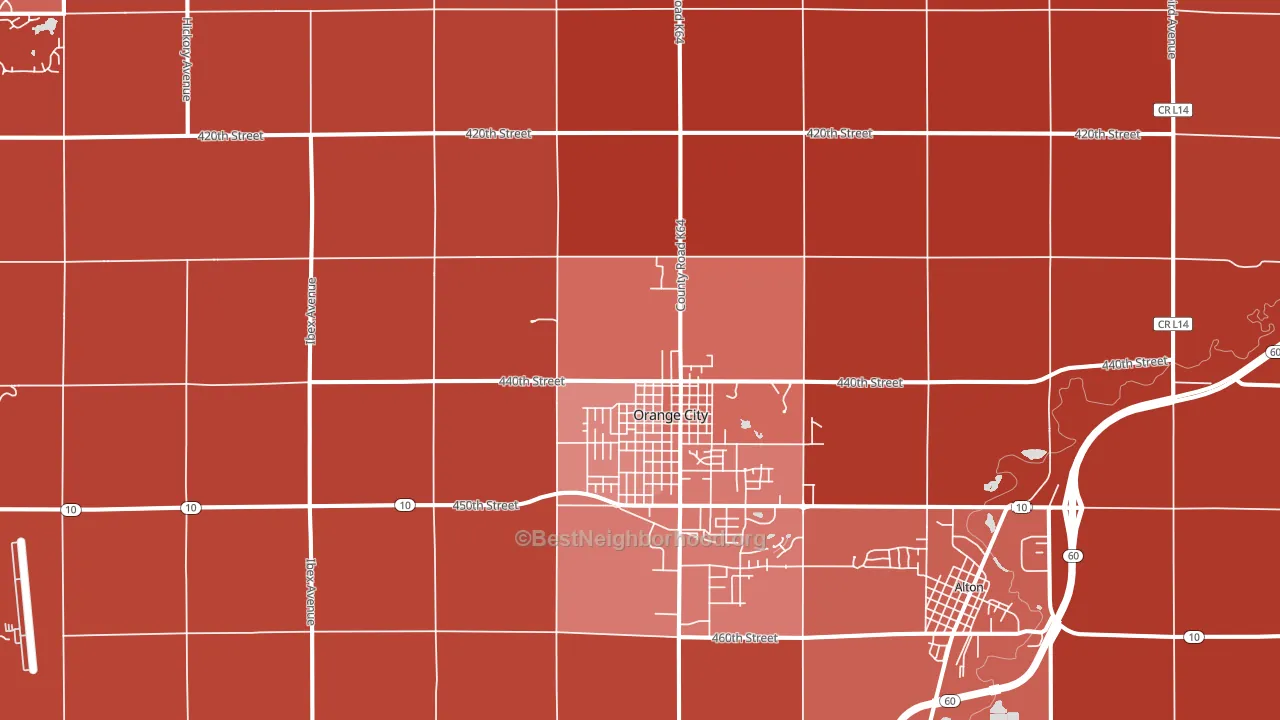 Orange City, IA block-group political-lean map