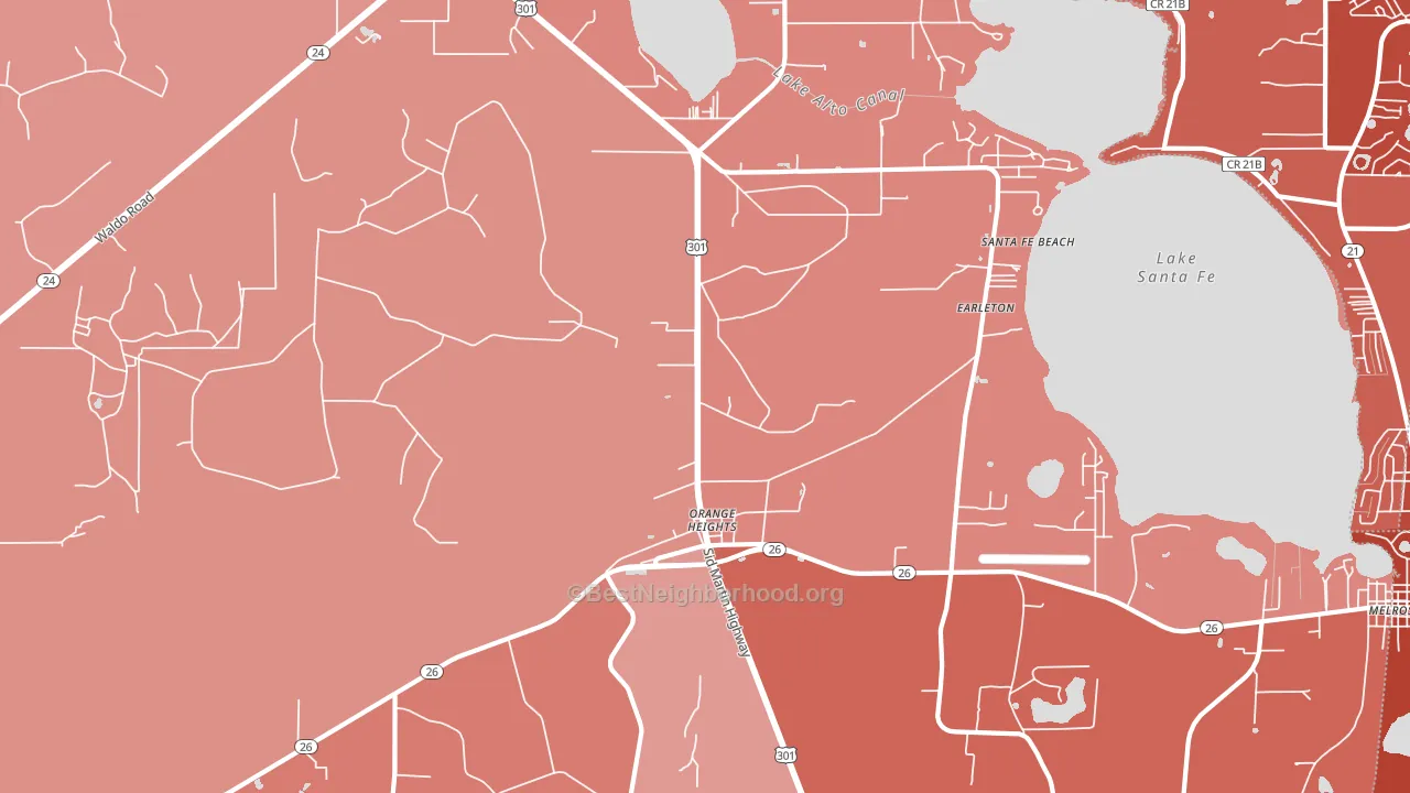 Orange Heights, FL block-group political-lean map