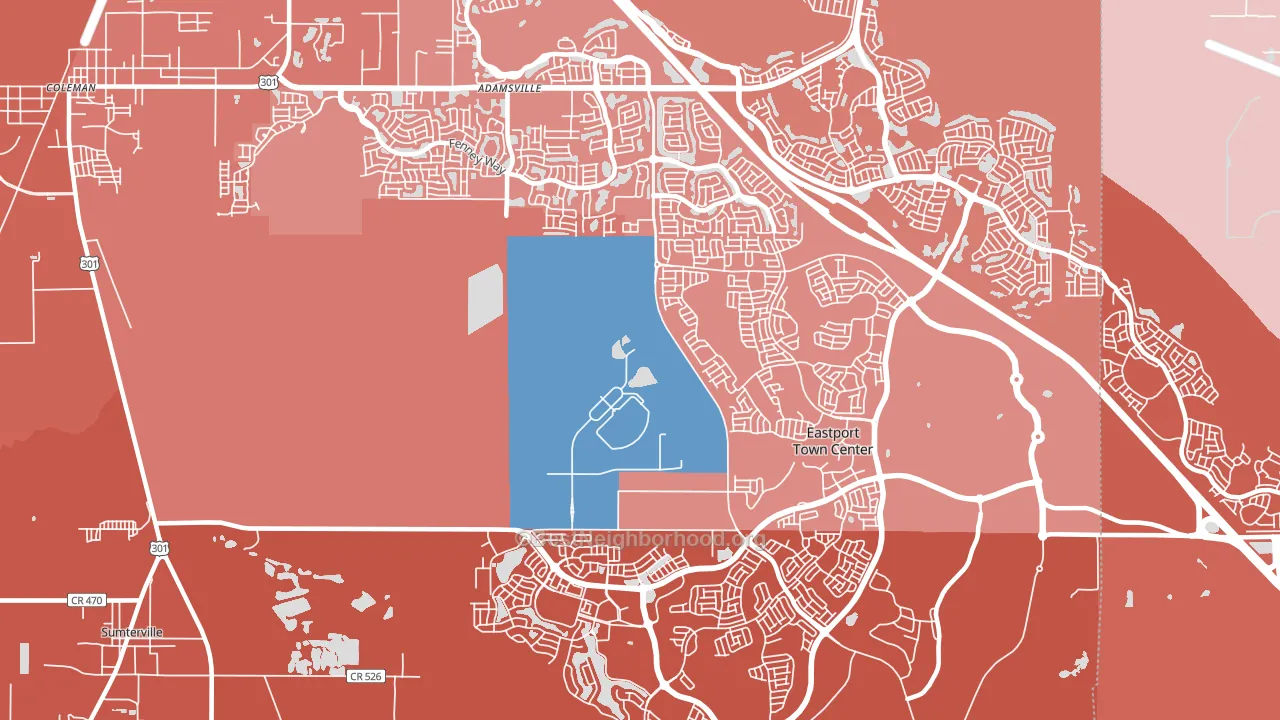 Orange Home, FL block-group political-lean map