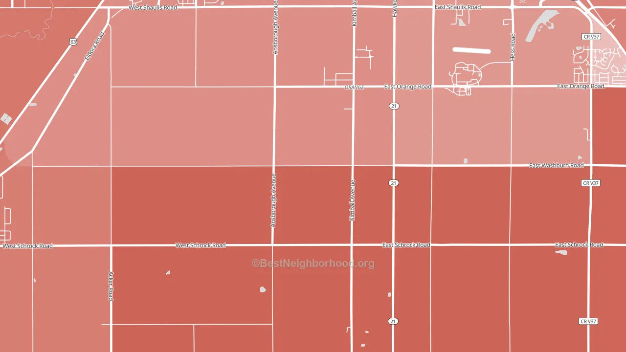 Orange, IA block-group political-lean map