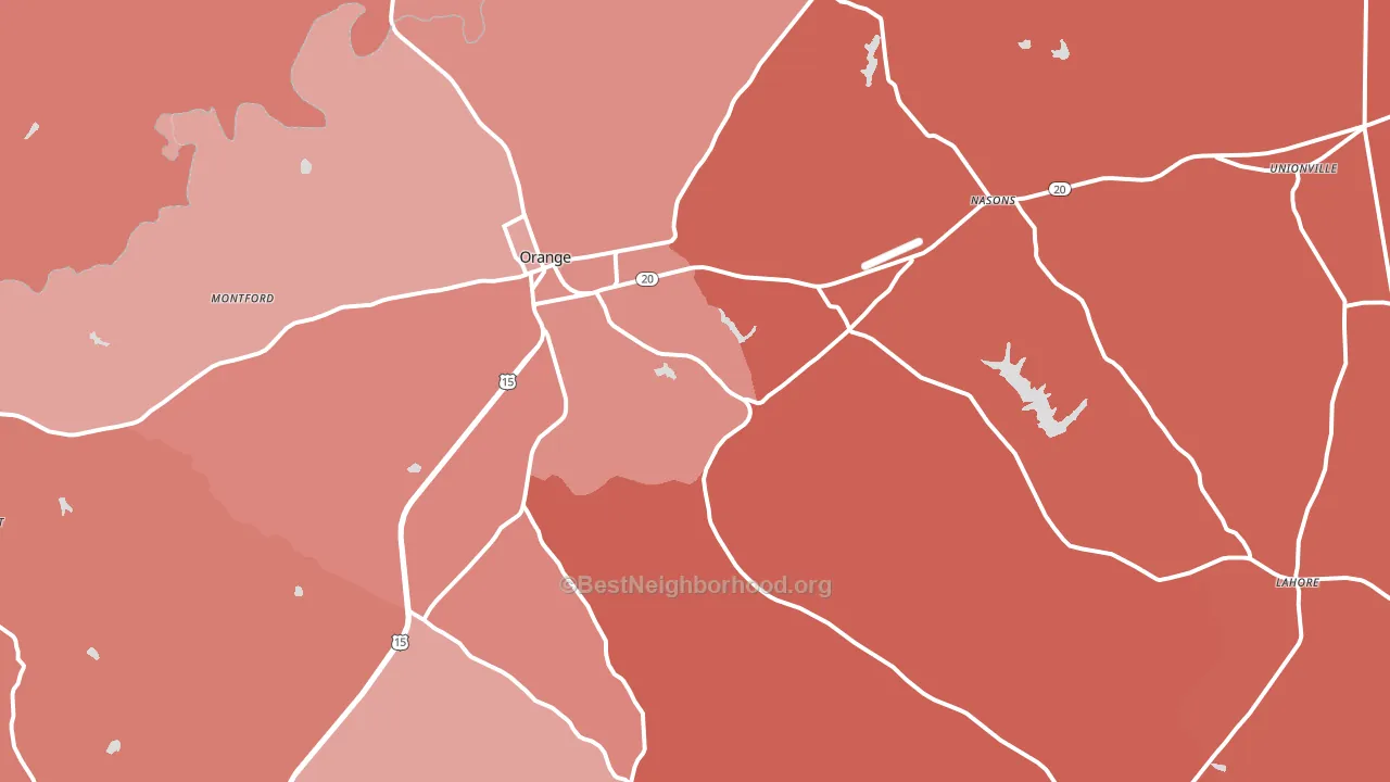 Orange, VA block-group political-lean map
