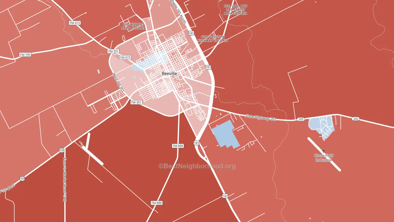 Orangedale, TX block-group political-lean map