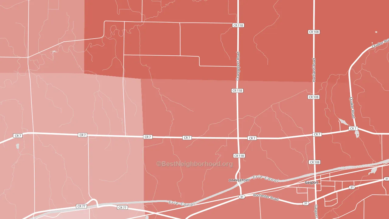 Orangeport, NY block-group political-lean map