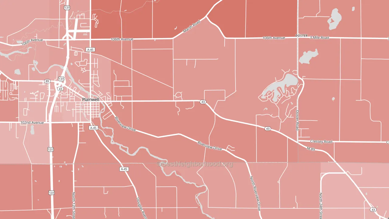 Orangeville, MI block-group political-lean map