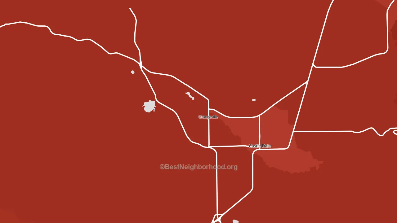 Orangeville, UT block-group political-lean map