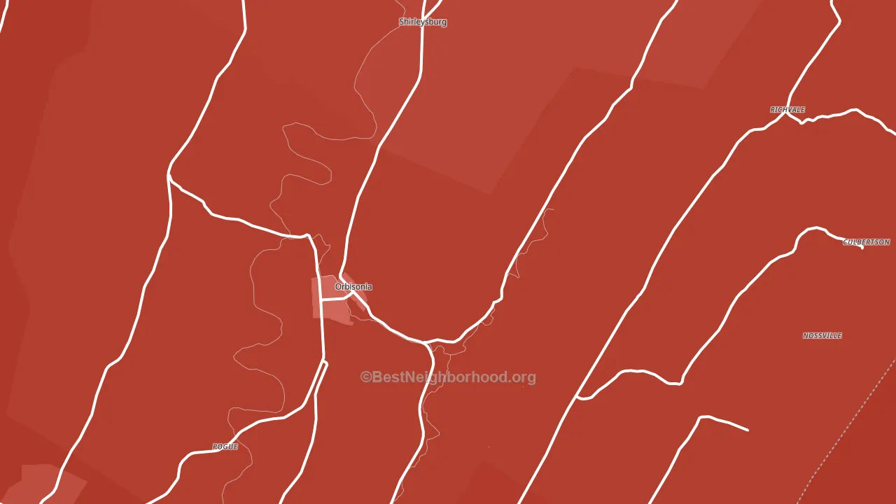 Orbisonia, PA block-group political-lean map