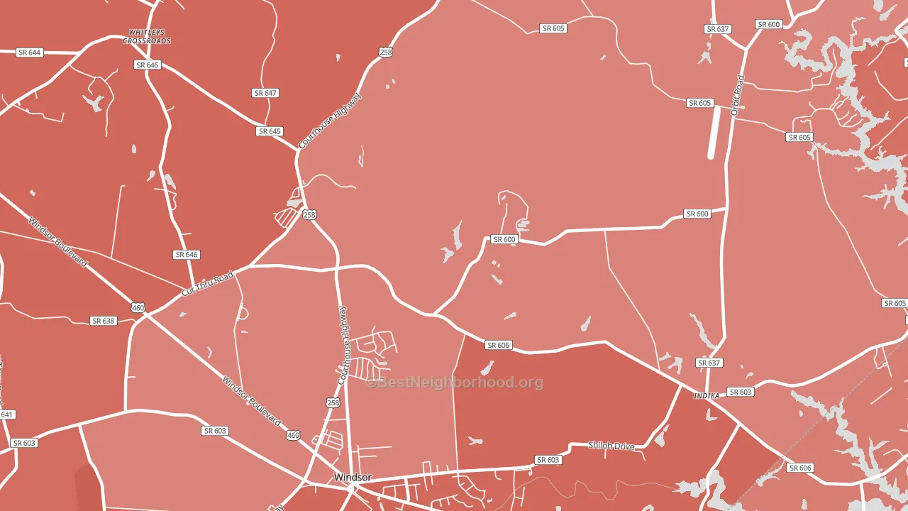 Orbit, VA block-group political-lean map