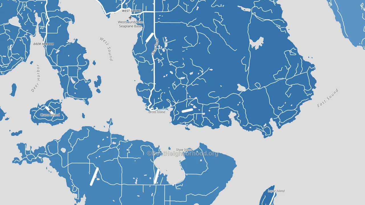 Orcas, WA block-group political-lean map