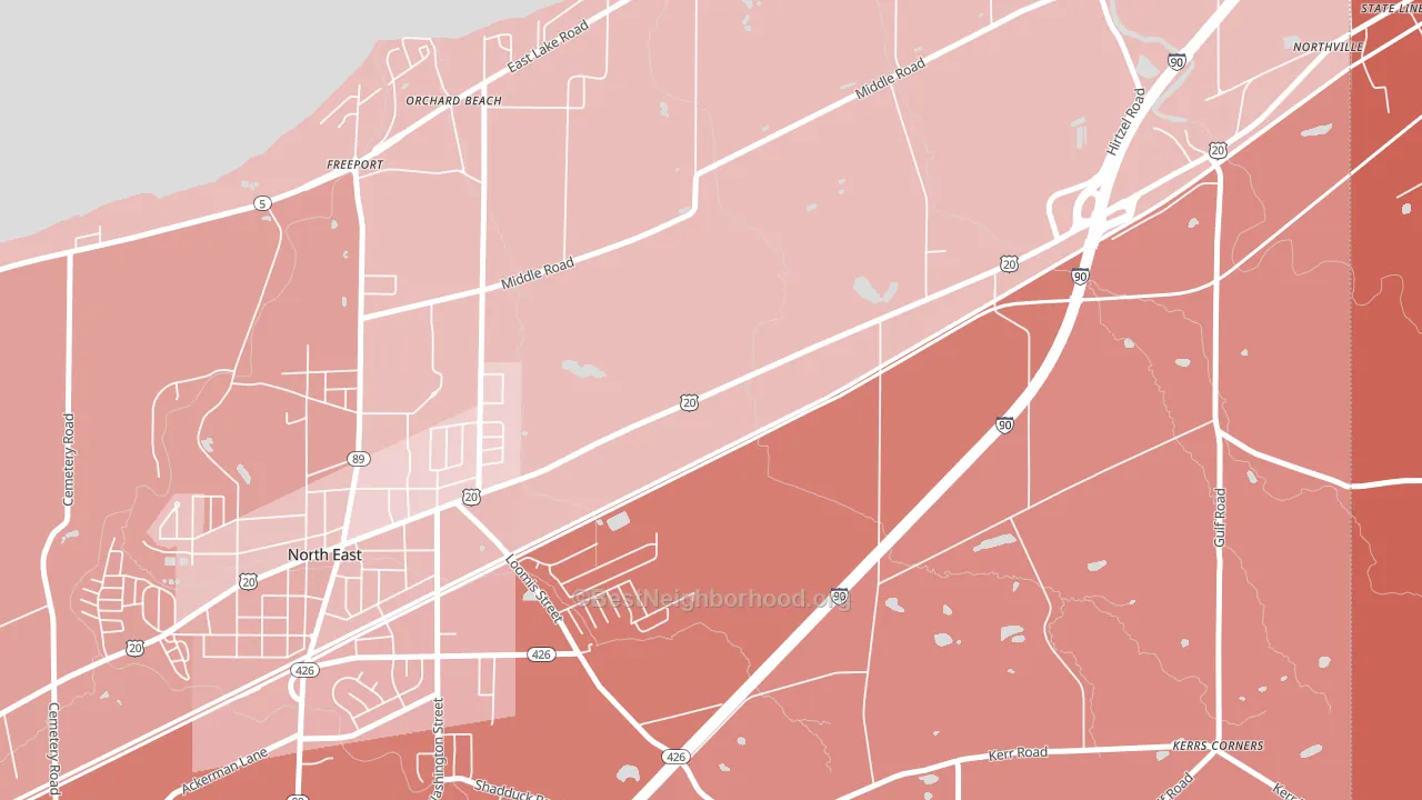 Orchard Beach, PA block-group political-lean map
