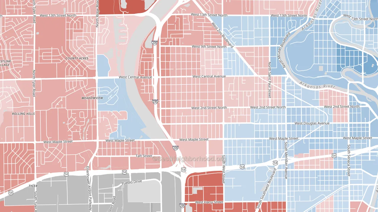 Orchard Breeze, Wichita, KS block-group political-lean map
