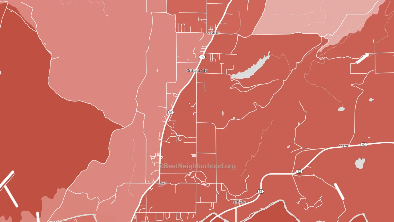 Orchard City, CO block-group political-lean map