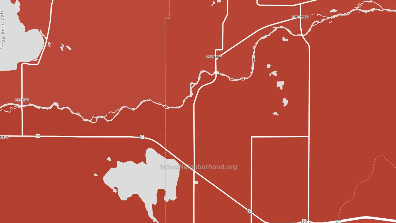 Orchard, CO block-group political-lean map