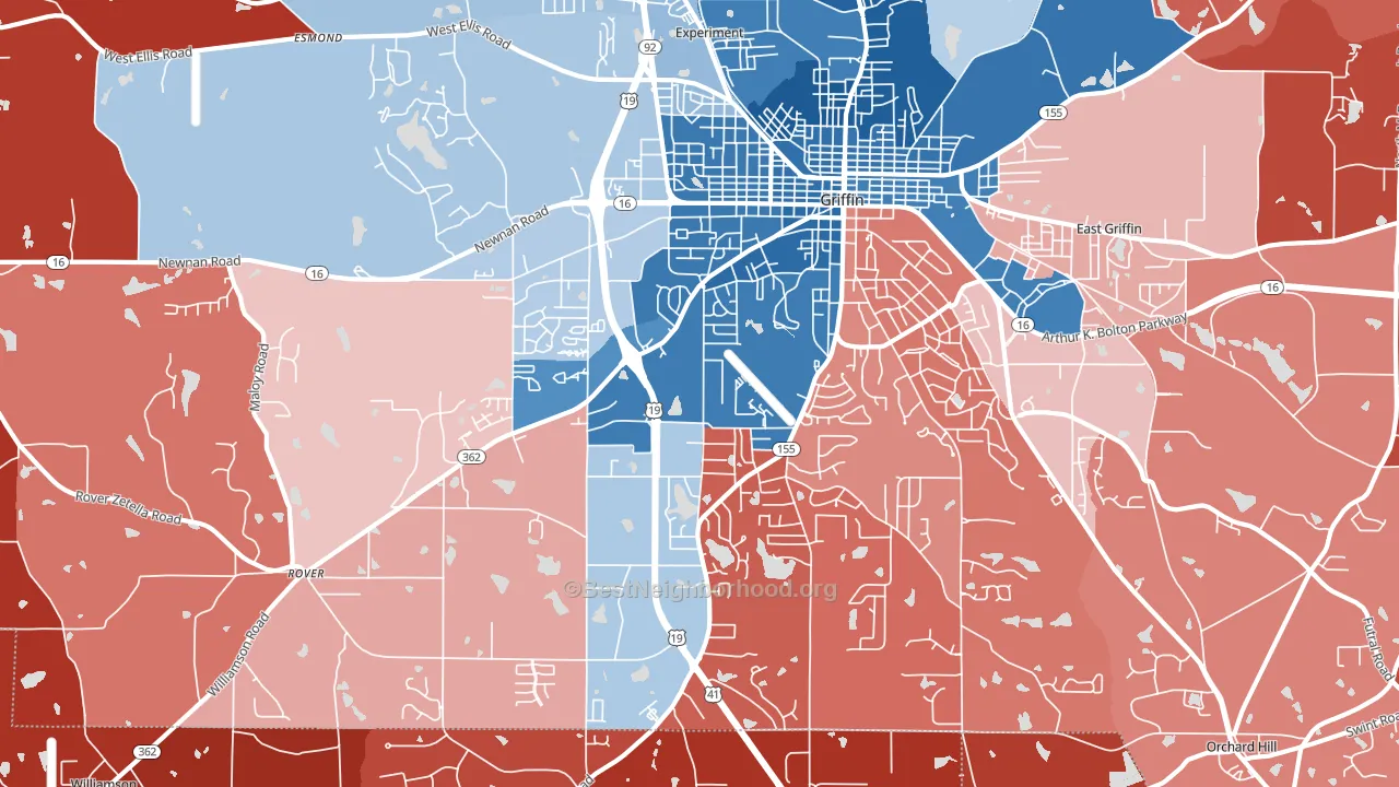 Orchard Hill, GA block-group political-lean map