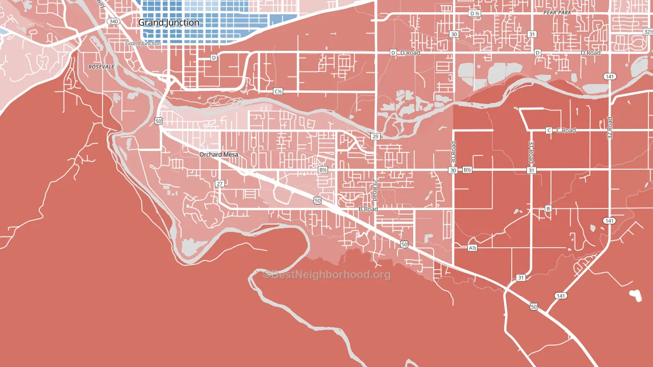 Orchard Mesa, CO block-group political-lean map