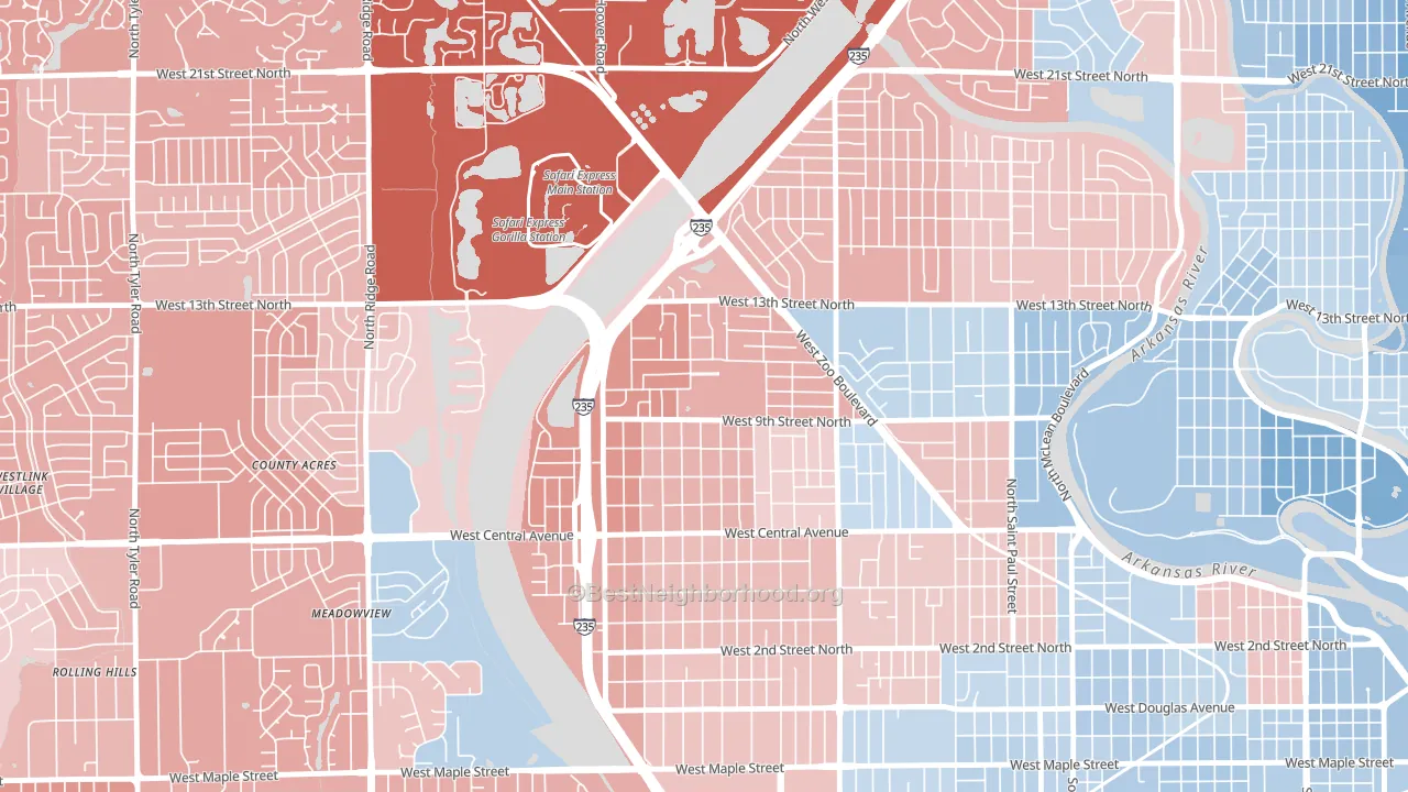 Orchard Park, Wichita, KS block-group political-lean map