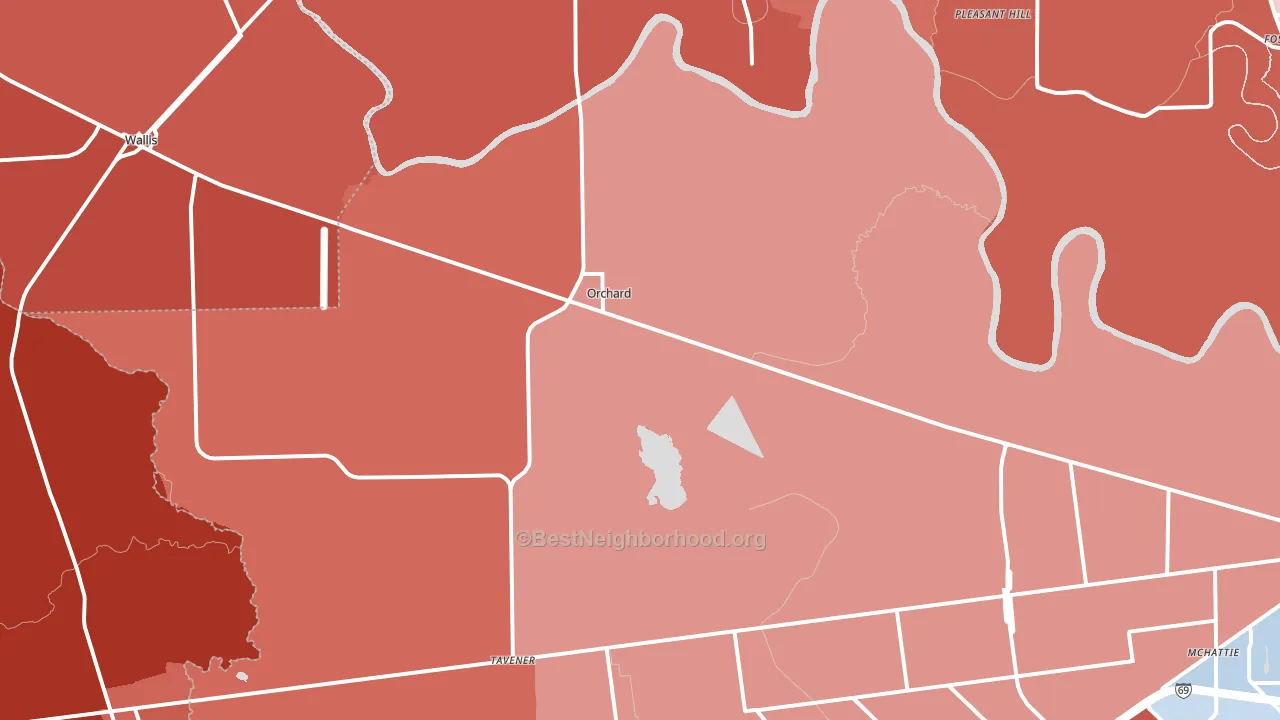 Orchard, TX block-group political-lean map