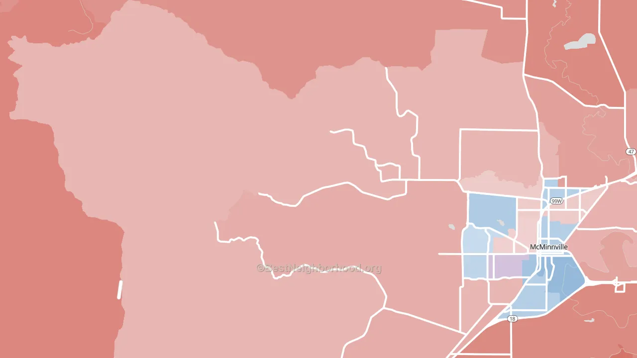 Orchard View, OR block-group political-lean map