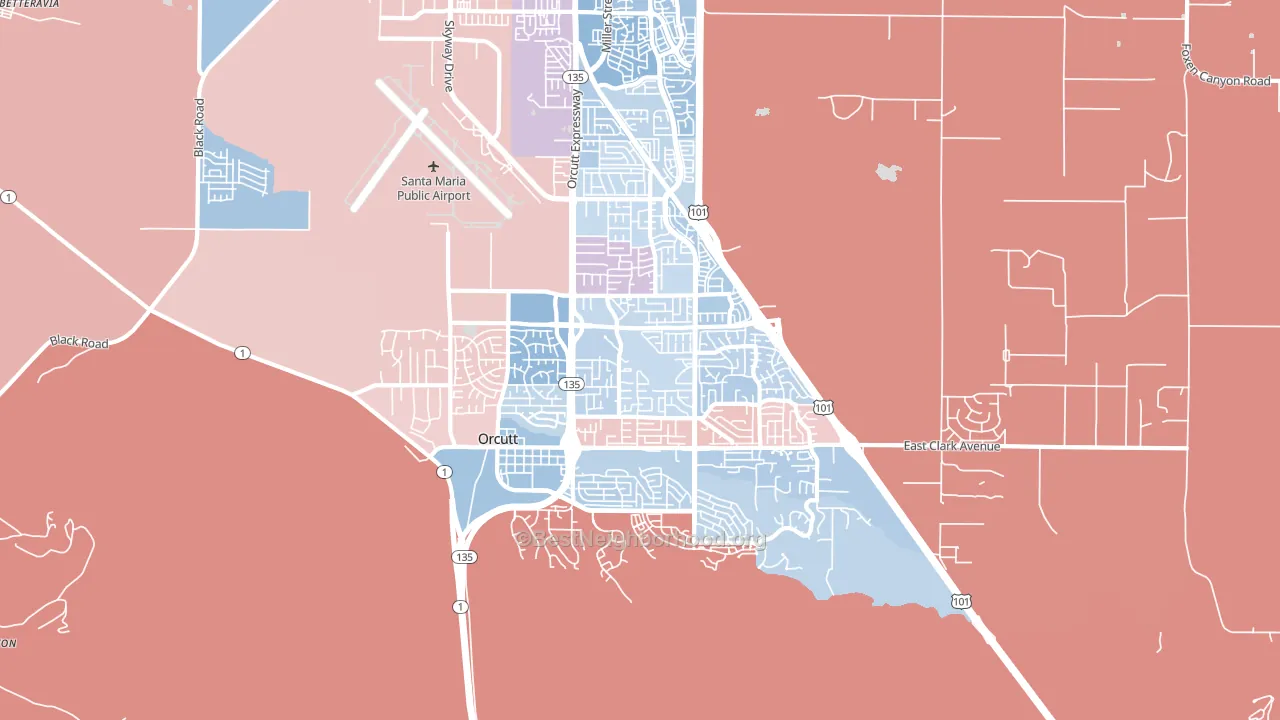 Orcutt, CA block-group political-lean map