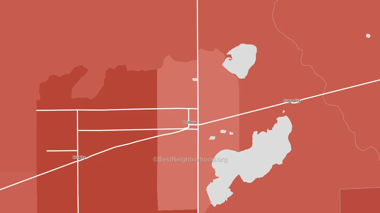 Ordway, CO block-group political-lean map
