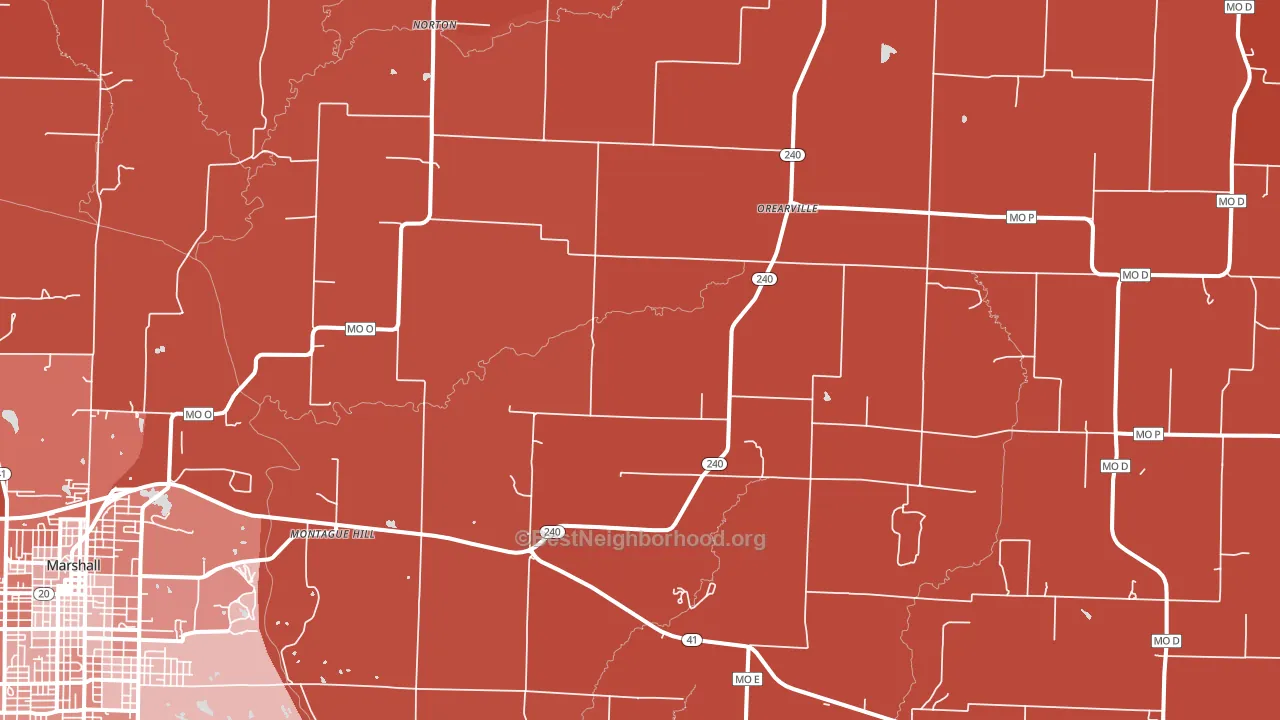 Orearville, MO block-group political-lean map
