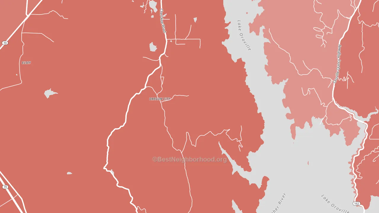 Oregon City, CA block-group political-lean map