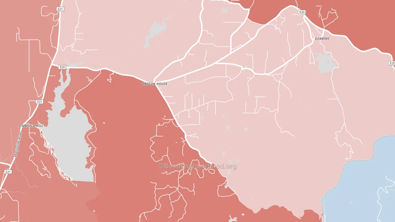 Oregon House, CA block-group political-lean map