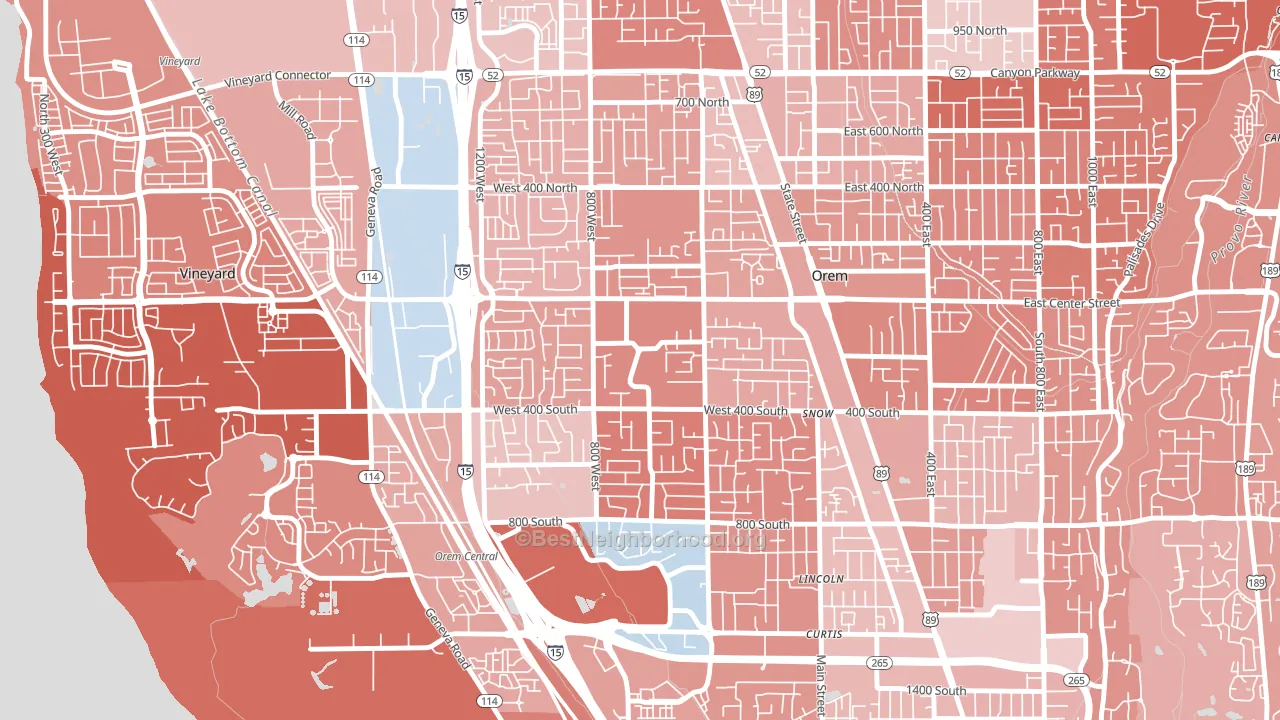 Orem North, Orem, UT block-group political-lean map