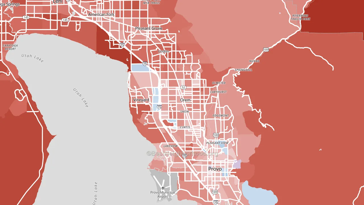 Orem, UT block-group political-lean map