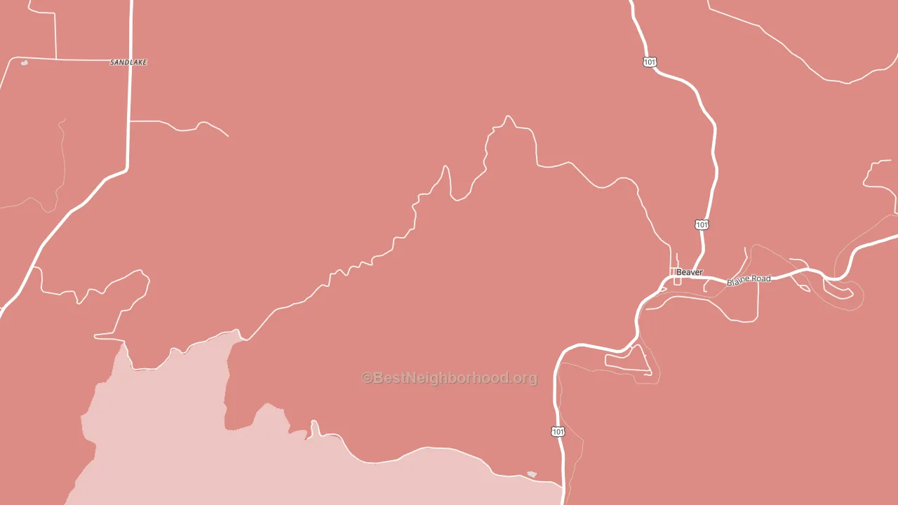 Oretown, OR block-group political-lean map